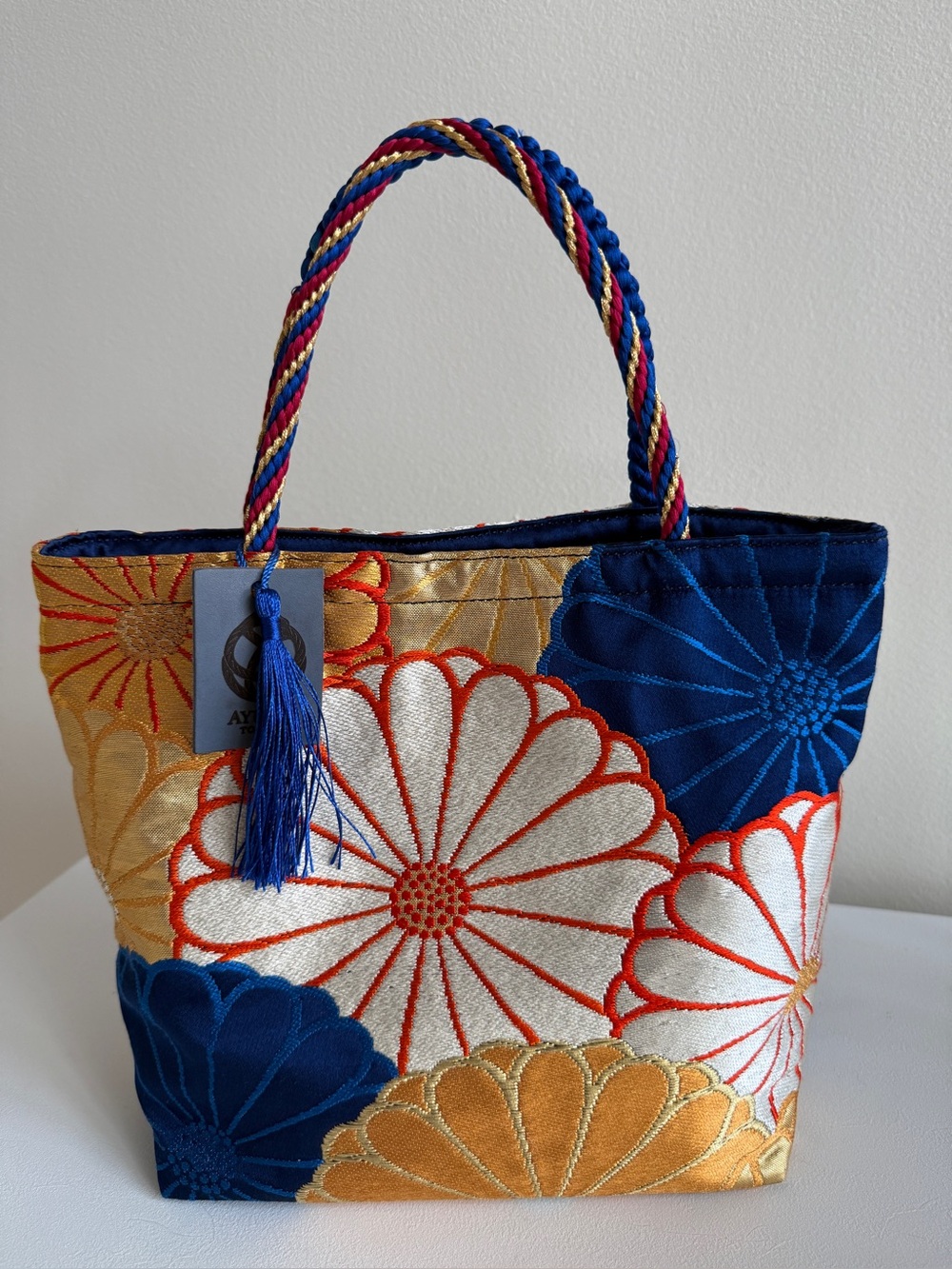 AYUKO TOKYO 100% Silk Obi Tote One of a Kind Upcycled Handbag